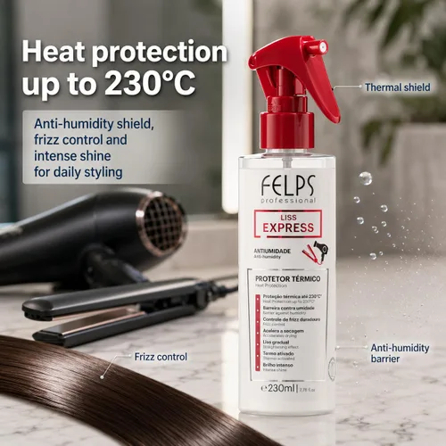 Vista 6 de Felps Professional Ômega Zero Sensitive Nanoplastia Thermal Sealing, 1L with Liss Express Heat Protector Spray, 7.78 fl oz