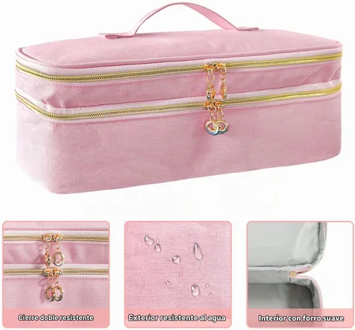 Vista 5 de Estuche de transporte de viaje para estilo Shark Flex, bolsa de almacenamiento de herramientas calientes de doble capa para el cabello, se adapta a