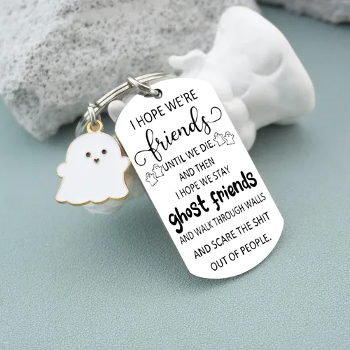Vista 2 de AOBIURV Llavero para mejores amigas, regalos para mujeres, amigas, regalos de cumpleaños, lindo llavero de regalo para amigas, mejores amigos