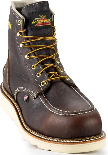 Vista 5 de Thorogood 1957 Series - Botas impermeables con punta de acero de 6 pulgadas para hombres, botas de seguridad de cuero de grano completo