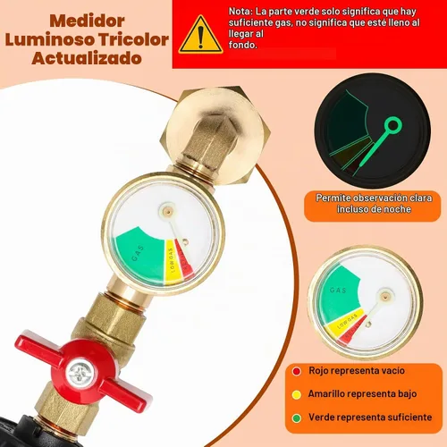 Vista 4 de 1+5 Adaptadores de Recarga de Propano para Tanque de 1 Libra, Adaptador de Codo de Recarga de Propano Luxiv 1P con Medidor y Válvula, 4 Tapas