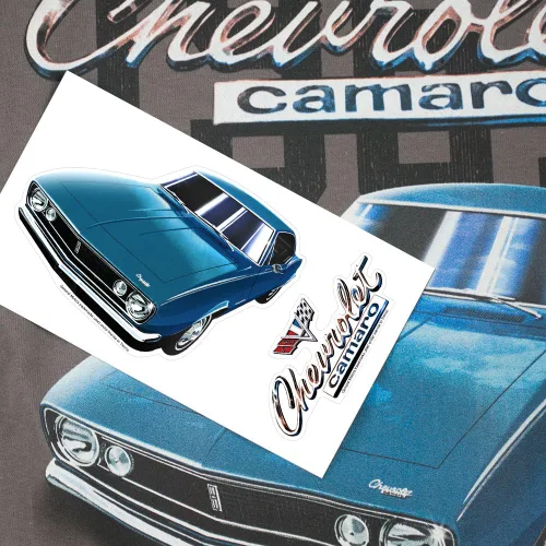 Vista 6 de Popfunk Camiseta clásica para coche Chevy Camaro 1967