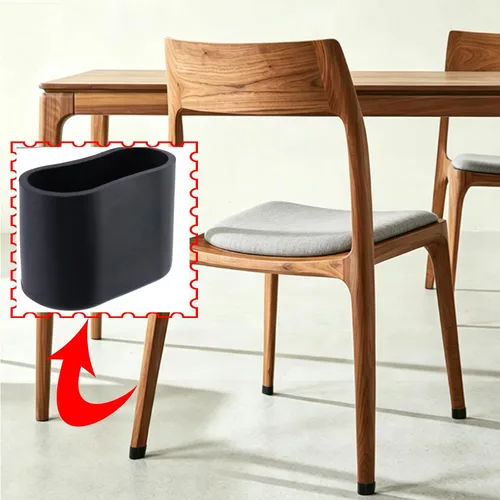 Vista 6 de Semetall Tapas ovaladas para patas de silla, 1.6 x 0.7 pulgadas, color Negro