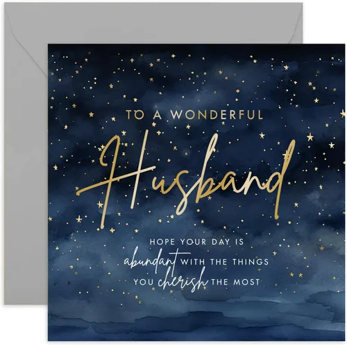 Vista 12 de Tarjeta de cumpleaños para novio, diseño de estrellas maravillosas, tarjeta de cumpleaños masculina para hombres y adultos, diseño de cielo