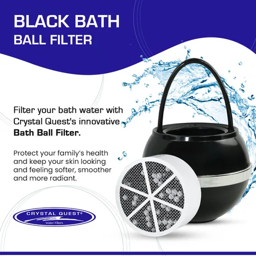 Vista 2 de Crystal Quest Paquete de filtro de bola de baño y cartucho de repuesto - Sistema de filtro de agua - Reduce contaminantes para una piel más suave
