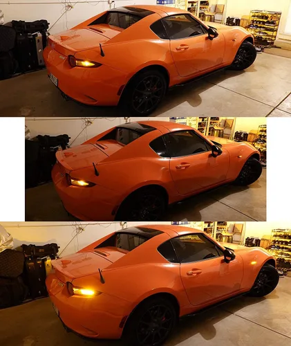 Vista 7 de iJDMTOY Kit de Luces LED Marcadoras Laterales Frontales Secuenciales Dinámicas de Parpadeo/Flujo Ámbar con Lente Ahumada Compatible con Mazda MX-5