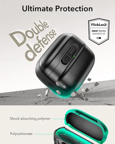 Vista 7 de ESR Funda para AirPods Pro (2023/2022/2019, 2ª/1ª generación), compatible con Airpods Pro 2 (cable USB-C/Lightning), listo para MagSafe, bloqueo