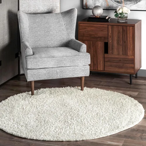 Vista 20 de NULOOM Neva Alfombra de Área Shag Moderna con Borlas, 8' Cuadrada, Beige Neva Beige