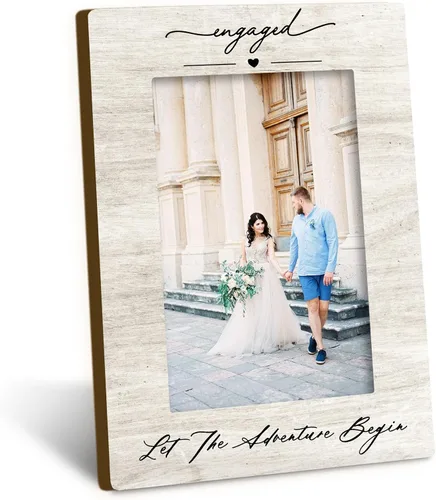 Vista 9 de Marco de fotos de compromiso para parejas recién casadas de 4 x 6, regalos de compromiso para parejas, regalo de recién casados, regalos de boda