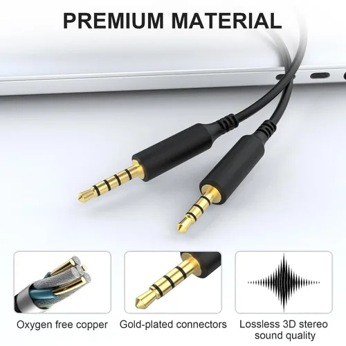 Vista 3 de Cable de auriculares A40 compatible con auriculares Astro A40, A40 TR, A30, A10, cable de audio estéreo de 0.138 in para Xbox One, PS4, PS3