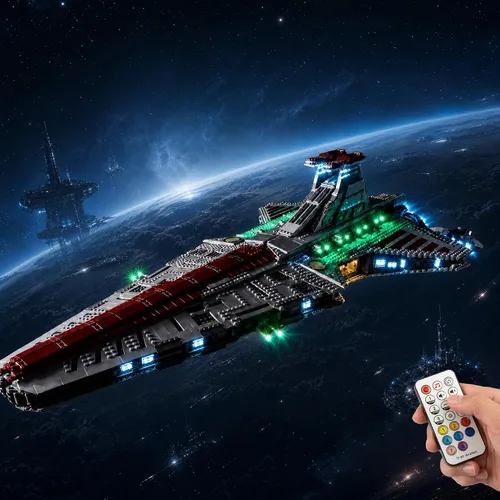 Vista 10 de Kyglaring Kit de luces compatible con bloques de construcción Lego Star Wars Venator 75367, accesorios de iluminación mejorados para Class Republic