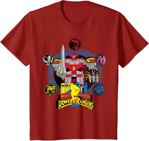 Vista 56 de Power Rangers Camiseta Megazord Asfalto