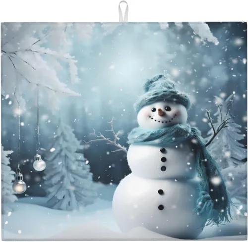 Vista 22 de Tapete de secado de platos personalizado para encimeras de 18 x 16 pulgadas, almohadilla protectora personalizada para escurridor de platos con lazo