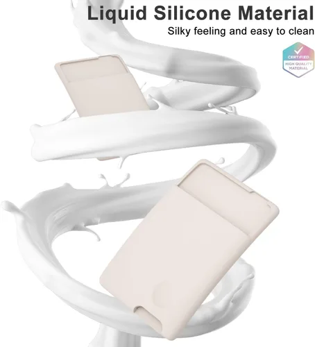 Vista 3 de oakxco Cartera de teléfono adherente, soporte seguro de silicona para tarjetas de teléfono, funda de bolsillo adhesiva para tarjetas