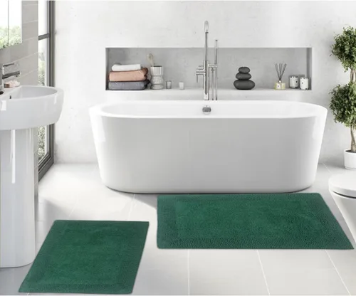 Vista 76 de Home Weavers Luxury Collection 100% Cotton Reversible Bathroom Rugs Set, Washable Rug, Soft Cotton Extra Soft and Absorbent Bath Rug, Kitchen Mat, 2