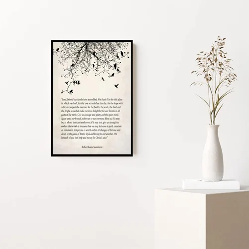 Vista 3 de RCVTVPV Robert Louis Stevenson - Arte de pared con cita para el hogar, póster de oración familiar cristiana, arte de pared para la oficina en casa