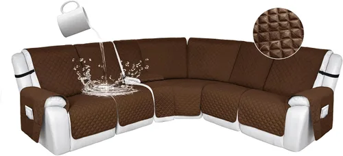 Vista 151 de HDCAXKJ Fundas de sofá seccional reclinable 100% impermeable, forma de L, funda de sofá reclinable lavable acolchada suave para mascotas, perro