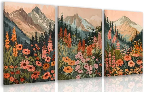 Vista 20 de Cyebmo Juego de 3 pinturas enmarcadas de animales del bosque, decoración de pared de animales salvajes del bosque, decoración de pared, pintura