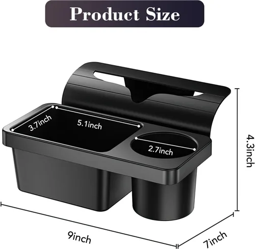 Vista 5 de Organizador de almacenamiento de ventana de automóvil, soporte para tazas de agua de 2.7 pulgadas para puerta lateral del automóvil, organizador