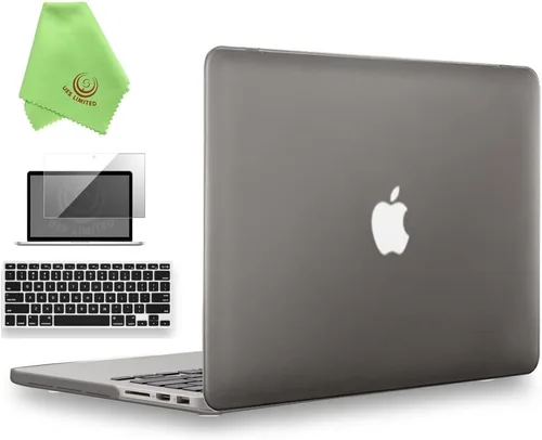 Vista 22 de UESWILL Funda rígida mate 3 en 1 compatible con MacBook Pro (Retina, 13 pulgadas, finales de 2012/2013/2014/principios de 2015), modelo A1425 / Negro