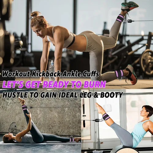 Vista 18 de Correas de Tobillo de Fitness para Máquina de Cable, Kickbacks Ejercicios de Glúteos, Ejercicios de Parte Inferior del Cuerpo, Correas Ajustables