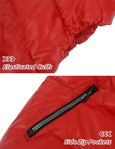 Vista 6 de Happy Cherry Chaleco acolchado, ligero, resistente al agua, para invierno, cálido, con capucha, sin mangas, para niños