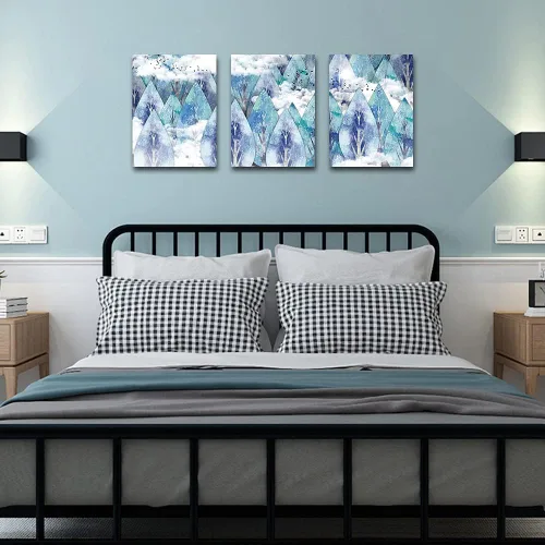 Vista 6 de Lienzo abstracto para pared de sala de estar, decoración de pared familiar para dormitorio, decoración de pared moderna para baño, colgar imágenes