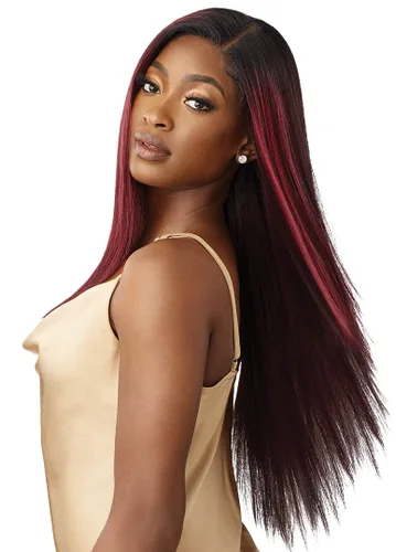 Vista 5 de Outre - Peluca con cierre de encaje 5x5 - Mezcla de cabello humano - Yaki Straight 26" (2)