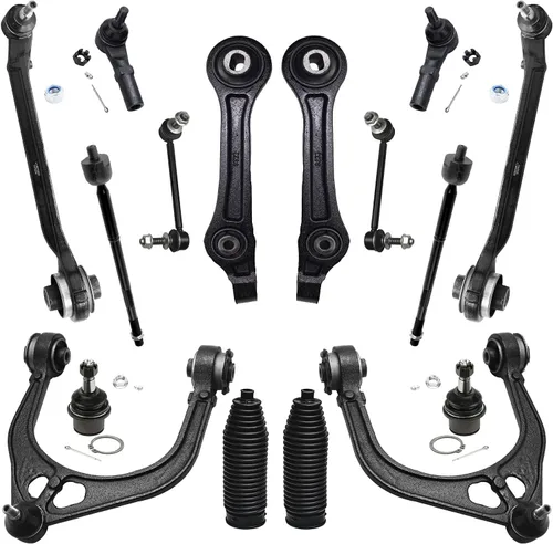 Vista 65 de Detroit Axle - Kit de suspensión frontal de 15 piezas para Jeep Grand Cherokee 99-04 1999 2000 2001 2002 2003 2004, brazos de control superior e