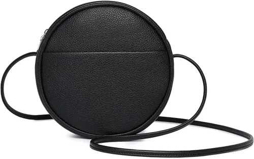 Vista 13 de Bolso circular para mujer, bolso cruzado redondo con cremallera Verde militar/nailon