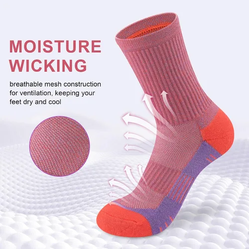 Vista 2 de cuangya Calcetines deportivos de compresión acolchados para mujer, 5 pares