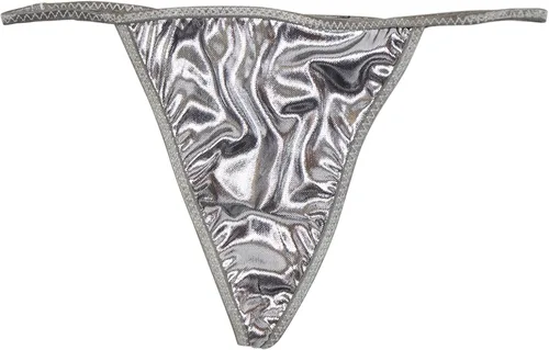 Vista 3 de Intimo Tanga metálica líquida para mujer