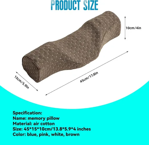 Vista 4 de Almohada cervical para dormir, almohada cervical de espuma viscoelástica para aliviar el dolor de cuello rígido, almohada de apoyo cervical