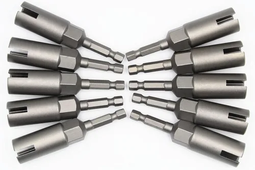 Vista 12 de 1 pieza de destornillador profundo de tuerca de ala, 1/4" de vástago hexagonal con ranura para tuerca de ala, herramienta de enchufe de tuerca