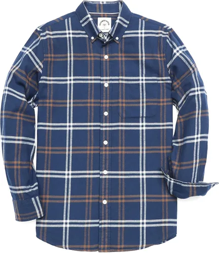 Vista 18 de Dubinik® Camisa de franela, para hombre, de manga larga, a cuadros, suave, 100% algodón, informal, con botones, ajuste regular Gris Negro