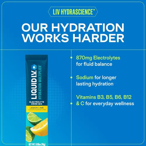Vista 4 de Liquid I.V. Electrolitos de hidratación, bayas de acai, 16 unidades Scientifically Formulated Clinically Proven Hydration No Artificial
