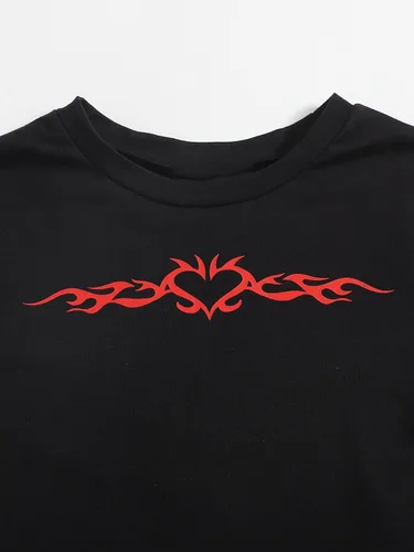 Vista 3 de SOLY HUX Camiseta corta de verano para mujer, de manga corta, recortada