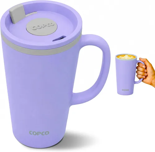 Vista 8 de Copco - Taza de café con cono de 16 onzas, mango y tapa resistente a Azul