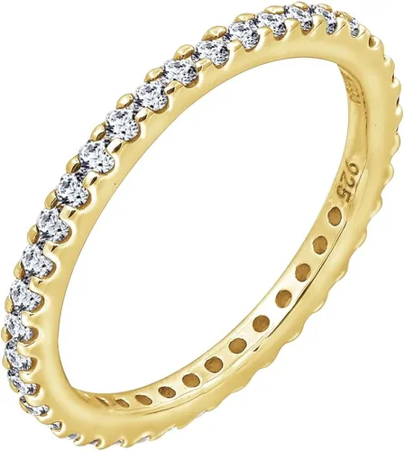 Vista 28 de Amazon Essentials Anillo de plata de ley chapada en platino o oro con circonita cúbica redonda de elementos infinitos