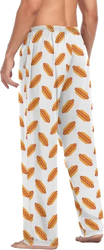 Vista 5 de Pantalones de pijama para hombre, pantalones de pijama de dinosaurio de dibujos animados con bolsillos, pantalones de descanso para dormir