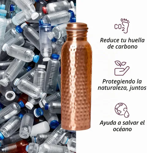 Vista 8 de Novera Botella de agua de cobre puro prémium de 34 oz (33.8 fl oz)