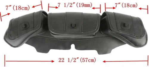 Vista 4 de TCT-MT Sillín de Parabrisas 3 Bolsillos Tres Bolsillos Bolsa de Carenado Compatible con Harley Touring FLHT, FLHTC, FLHX, FLHTK, FLHTCU Electra Para