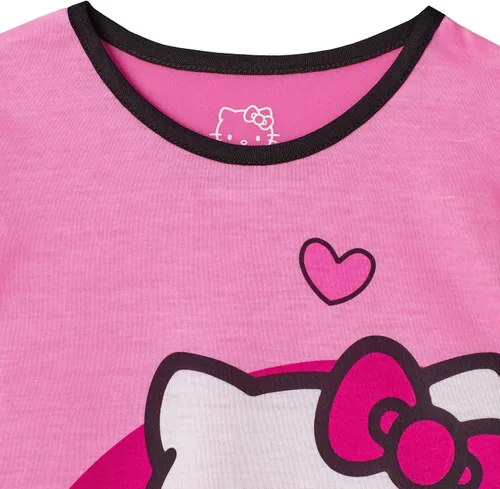 Vista 4 de Hello Kitty Girls Pajama Pants and Sleep Shirt Sets 4 Piece PJ Top and Bottom Sleepwear Set for Girls Pajamas for Kids