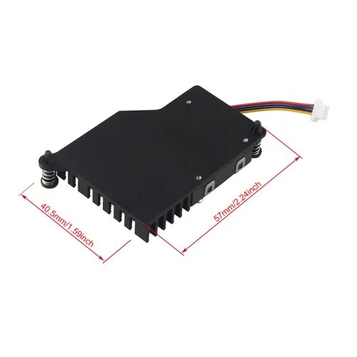 Vista 5 de ZDE ZP536 Enfriador activo para Raspberry Pi 5 disipador de calor de aluminio soplador controlado por temperatura PWM Ventilador de refrigeración