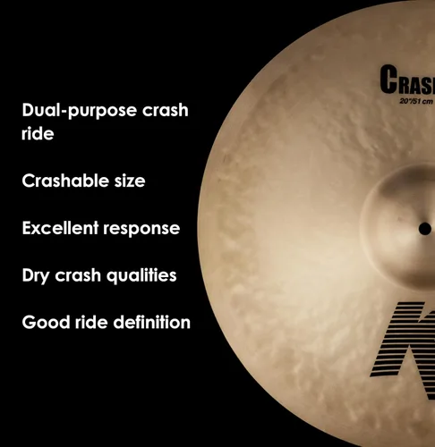 Vista 4 de Zildjian K0810 - Platillos K Crash Ride de 20 pulgadas