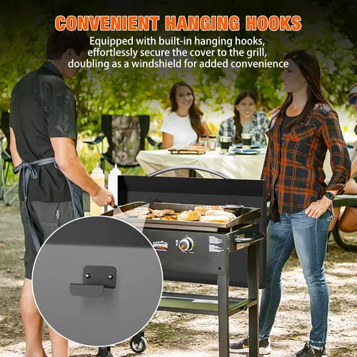 Vista 5 de Only Fire Grill Cover Cubierta superior plana para parrilla Blackstone de 28 pulgadas, ideal para cocinar al aire libre