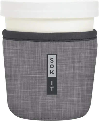 Vista 101 de Sok It IceCreamSok - Funda de neopreno aislada (flores abstractas, pintas de helado cónicas)