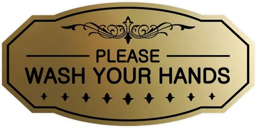 Vista 18 de Signs ByLITA Letrero Victoriano Please Wash Your Hands (Negro) - Pequeño