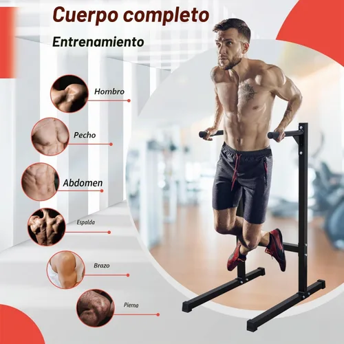 Vista 6 de Estación de barra de inmersión de altura ajustable, estación de inmersión resistente para gimnasio en casa, estación de inmersión multifunción