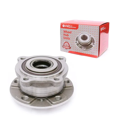 Vista 37 de FKG 513253 Conjunto de buje de cojinete de rueda delantera para A3 TT (Quattro), VW Tiguan Passat Jetta Golf CC EOS Beetle, brida de 4 pernos